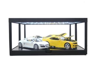 multi functional led show case, black